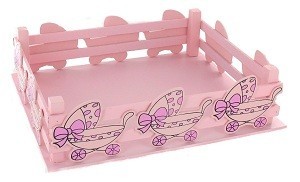 CESTA DECORATIVA - ROSA BEB&Eacute; (2 uds.)