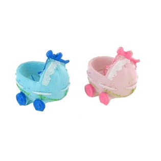 Topper de Pastel de Nacimiento - Cochecito - Rosa/Azul (2 uds.)