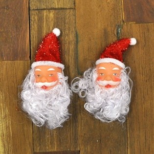 Pequeñas cabezas de Papá Noel, set de 2 (12 sets)