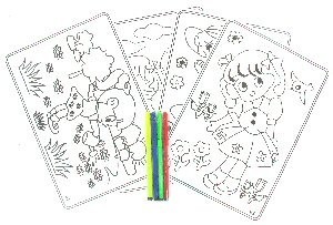 LÁMINAS PARA COLOREAR CON ROTULADORES (12 uds.)