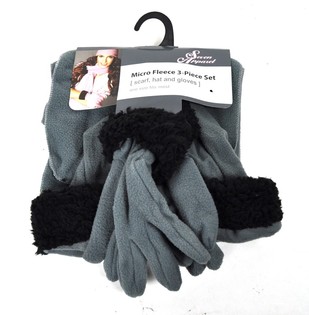 Conjunto de Microforro Polar de 3 Piezas Gris