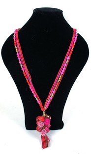 Collar Estilo Ibiza Fucsia (1 ud)