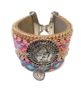 Pulsera de Lujo Estilo Ibiza Multicolor Monedas (1 ud)