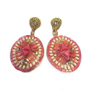 Pendientes de lujo Rosa / Crema (1 ud.)