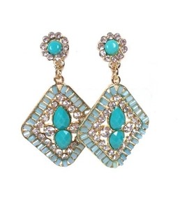 Pendientes turquesa estilo Ibiza (1 ud)