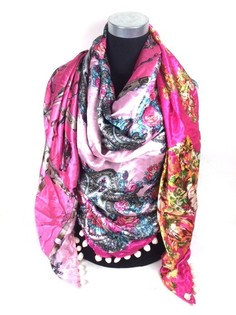 Bufanda Triangular de Lujo Doble Cara Rosa / Azul Claro / Tigre (1 ud)