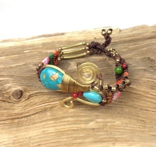 PULSERA HANDMADE ORIGINALS BLUESTONE MARR&Oacute;N (1 ud)