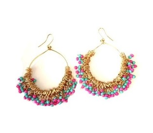PENDIENTES FUCSIA TURQUESA (1 ud.)