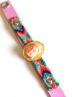 Pulsera de Lujo Estilo Ibiza Rosa/Salmón Buda (1 ud.)