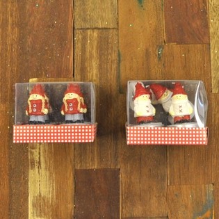 4 VELAS DE TÉ FIGURITAS DE NAVIDAD EN CAJA DE REGALO (12 uds.)
