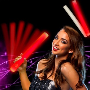 Palo de Espuma LED Monocolor - Bastón de Fiesta - Rojo (24 uds.)