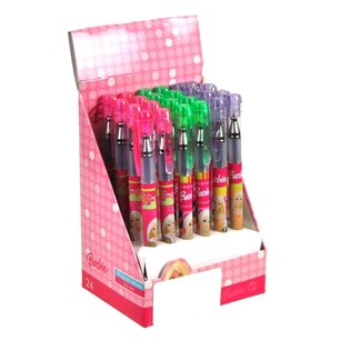 Bolígrafos de gel Barbie en expositor (24 uds.)