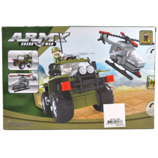 Bloques de Construcción BRICKS Helicóptero y Jeep Militar