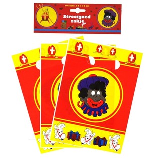 10 Bolsas de Regalo de Sinterklaas Fiesta de San Nicol&aacute;s 22 x 16 cm (6 uds.)