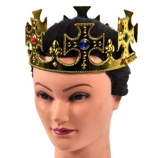 Corona de Rey Dorada - Modelo Cruz (12 uds.)