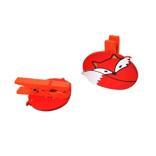 Pinzas decorativas de 6 piezas - Modelo: Zorro (24 sets)