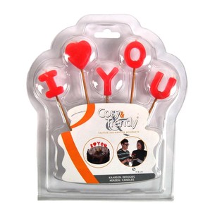 VELAS I LOVE YOU EN TARJETA BL&Iacute;STER (12 uds.)
