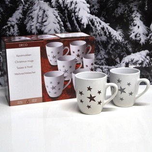 Juego de 6 Tazas de Navidad en Caja de Regalo (2 sets)