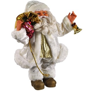 Papá Noel Decorativo de Lujo Blanco 35 cm (2 uds.)