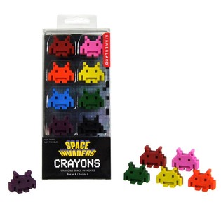 8 PIEZAS L&Aacute;PICES DE CERA SPACE INVADERS EN CAJA (12 uds.)
