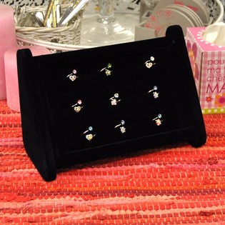 EXPOSITOR DE ANILLOS TERCIOPELO NEGRO (1 ud.)