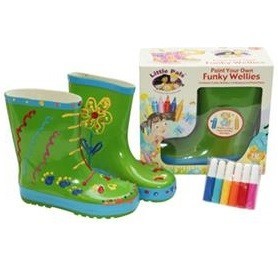 FUNKY WELLIES - BOTAS DE AGUA PARA COLOREAR - VERDE / TALLA: 26