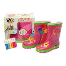 Funky Wellies - Colorea tus Propias Botas de Agua - Rosa / Talla: 28