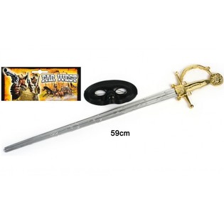 Set de Máscara y Espada del Zorro - 59 cm (6 uds.)