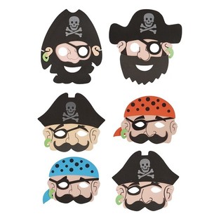 M&aacute;scaras de Pirata de Espuma para Ni&ntilde;os (24 ud.)