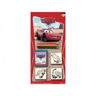 Gran Set de Colorear y Sellos Disney Cars en Cartón (24 uds.)