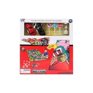 SET DE COCHES DIE CAST CON ALFOMBRA DE JUEGO (6 uds.)