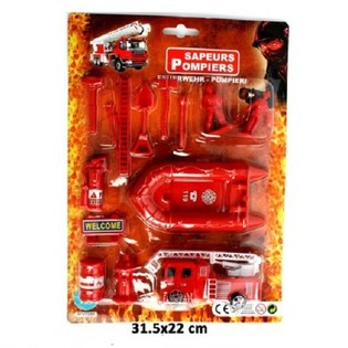 Camión de Bomberos con Retroceso + Set de Juego de Bomberos (24 uds.)