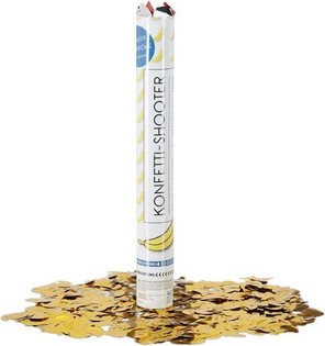 Ca&ntilde;&oacute;n de confeti Pl&aacute;tano &ndash; Color: amarillo - 40 cm - Party popper (10 uds.)
