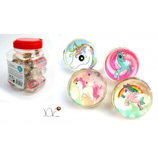 Pelotas Saltarinas de UNICORNIO, 4,3 cm, en Bote (24 uds.)