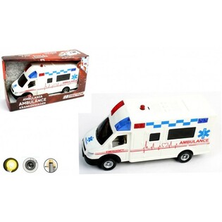 GRAN AMBULANCIA DE FRICCIÓN CON LUZ Y SONIDO (6 uds.)