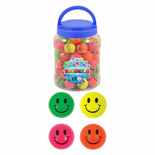 Pelotas Saltarinas Smiley &Oslash;3,3cm - Bote de 72 unidades