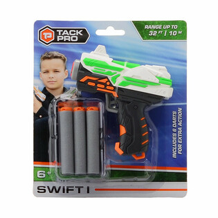 Pistola de Juguete Tack Pro Swift I con 6 Dardos Suaves - 11 cm
