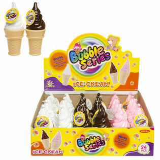 Pomperos de Jab&oacute;n con Forma de Helado Grande en Expositor (24 uds.)