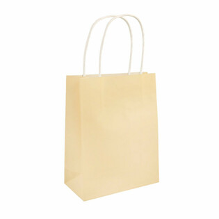 BOLSA DE PAPEL CON ASAS - 14x21x7 cm - Color: MARFIL (24 uds)
