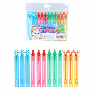 VARITAS DE BURBUJAS NAVIDE&Ntilde;AS DE COLORES (Pack de 12 uds.)