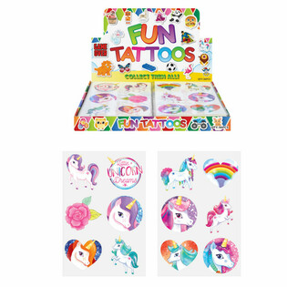 Tatuajes Divertidos: Expositor de Unicornio (96 unidades)
