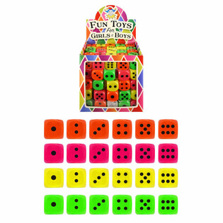 Dados de 2,5 cm en expositor - Colores mezclados (125 unidades)