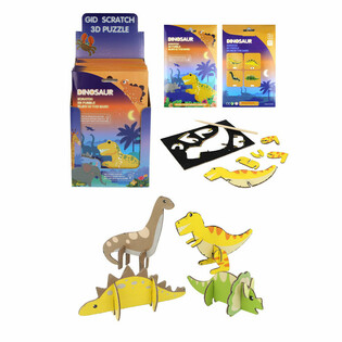 Puzzles de Dinosaurios 3D SCRATCH - Expositor (18 unidades)