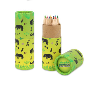 12 L&aacute;pices de Colores en Tubo: Modelo Animales de la Selva - Expositor (20 uds.)