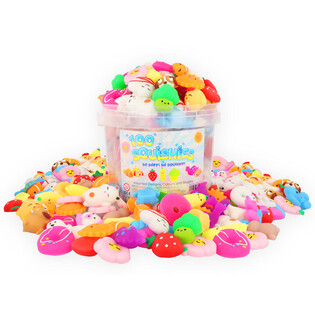 Mix de Figuras Squishy en Cubo (100 unidades)