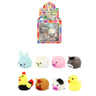 SQUISHY PARA TOMBOLA - ANIMALES DE LA GRANJA - EN EXPOSITOR (96 uds.)