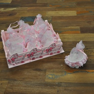 Caja Decorativa con 9 Cochecitos de Beb&eacute; de Decoraci&oacute;n - Rosa