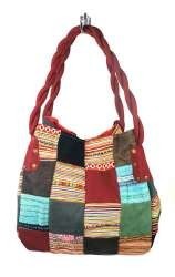 Bolso de Patchwork B-FAIR Peque&ntilde;o Rojo