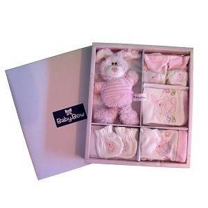 Set de regalo de nacimiento de 5 piezas BABY BOW - Niña